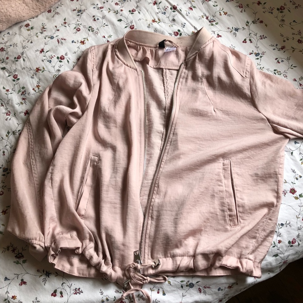 Baby pink bomber jacket